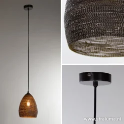 Hanglamp Nayla zwart/matgoud><noscript><img width=