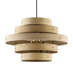 Hanglamp Oaknut hout 5 ringen>Straluma Hot