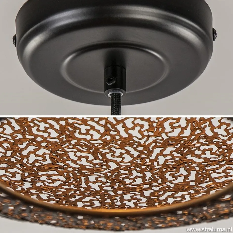 Hanglamp Oronero bol zwart/goud 60cm>Straluma Sale