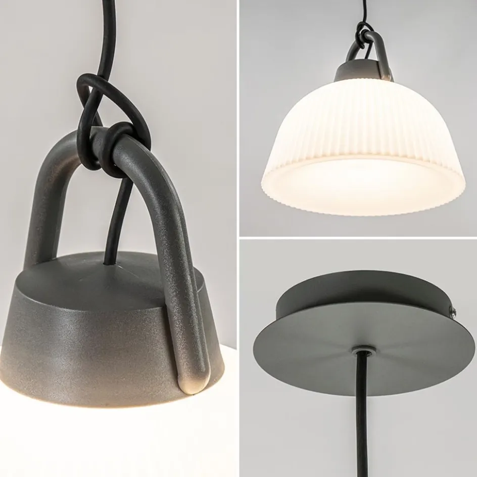 Hanglamp outdoor antraciet met wit IP65>Straluma Online