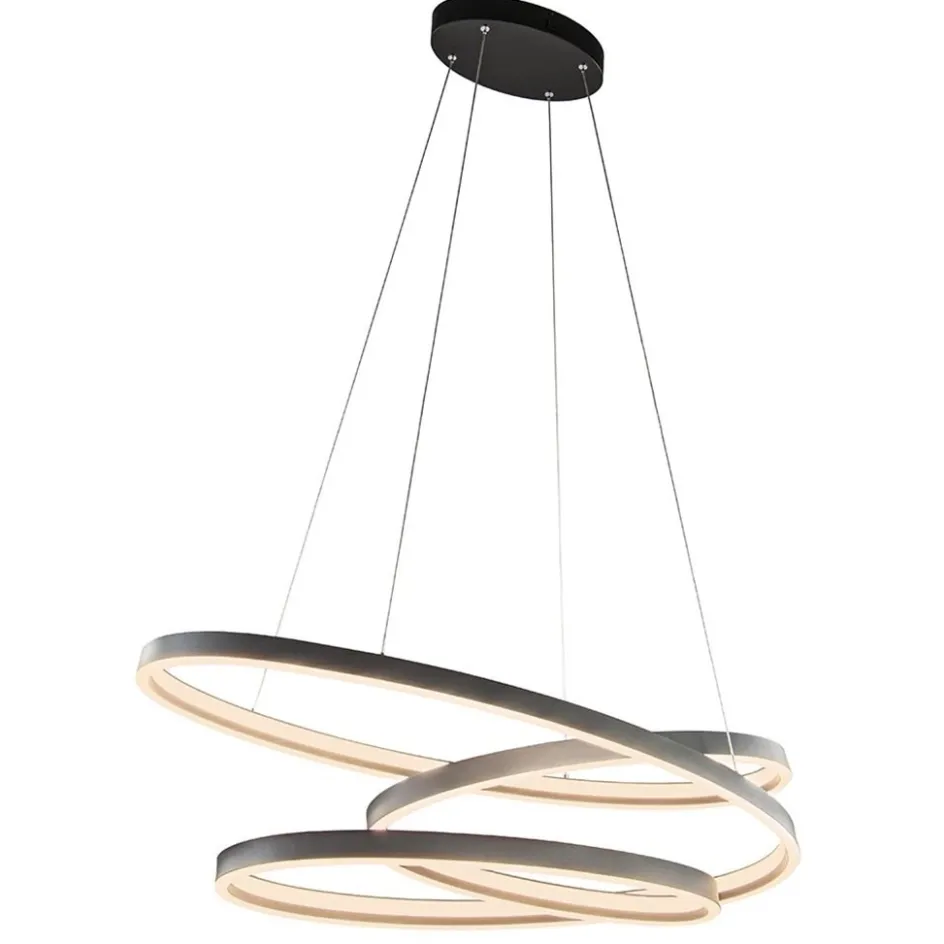 Hanglamp ovale ringen mat zwart>Straluma