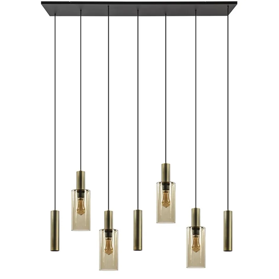 Hanglamp Perugia 7L brons/zwart>Straluma Online