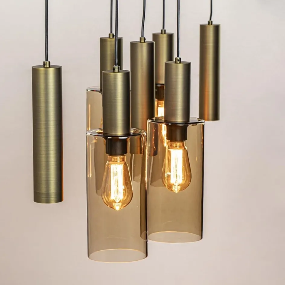 Hanglamp Perugia 7L brons/zwart>Straluma Online