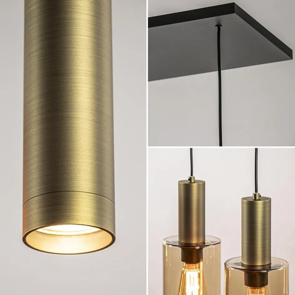 Hanglamp Perugia 7L brons/zwart>Straluma Online