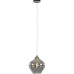 Hanglamp Rakel 27cm antiek brass+smoke glas>Straluma Online