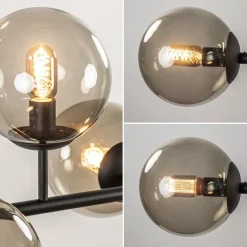 Hanglamp Random bol 6L zwart met smoke glas><noscript><img width=