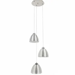 Hanglamp rond 3-lichts alu draad/glas>Straluma New
