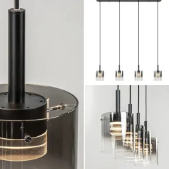 Hanglamp Salerno 4L zwart/gradient smoke><noscript><img width=
