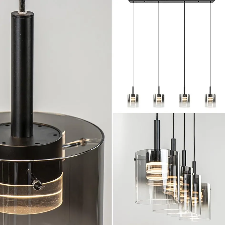 Hanglamp Salerno 4L zwart/gradient smoke>Straluma Best