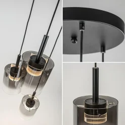 Hanglamp Salerno 3L zwart/gradient smoke><noscript><img width=