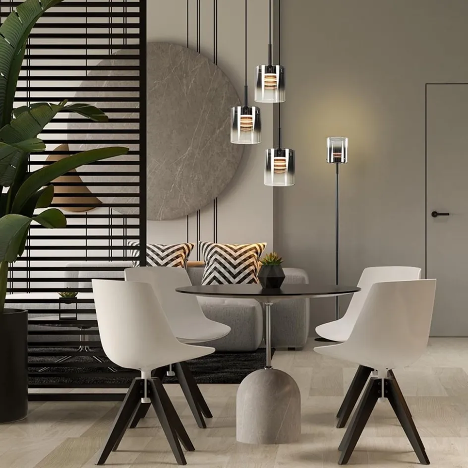 Hanglamp Salerno 3L zwart/gradient smoke>Straluma