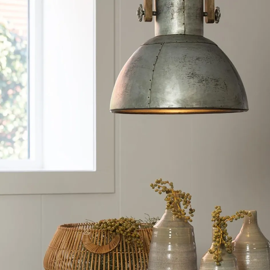 Hanglamp Shelly industrieel zink/hout>Straluma Hot