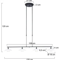 Hanglamp Sovereign 4l zwart met dimmer><noscript><img width=