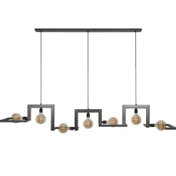 Hanglamp Tortona 7l 210 zwartstaal/koper>Straluma Outlet
