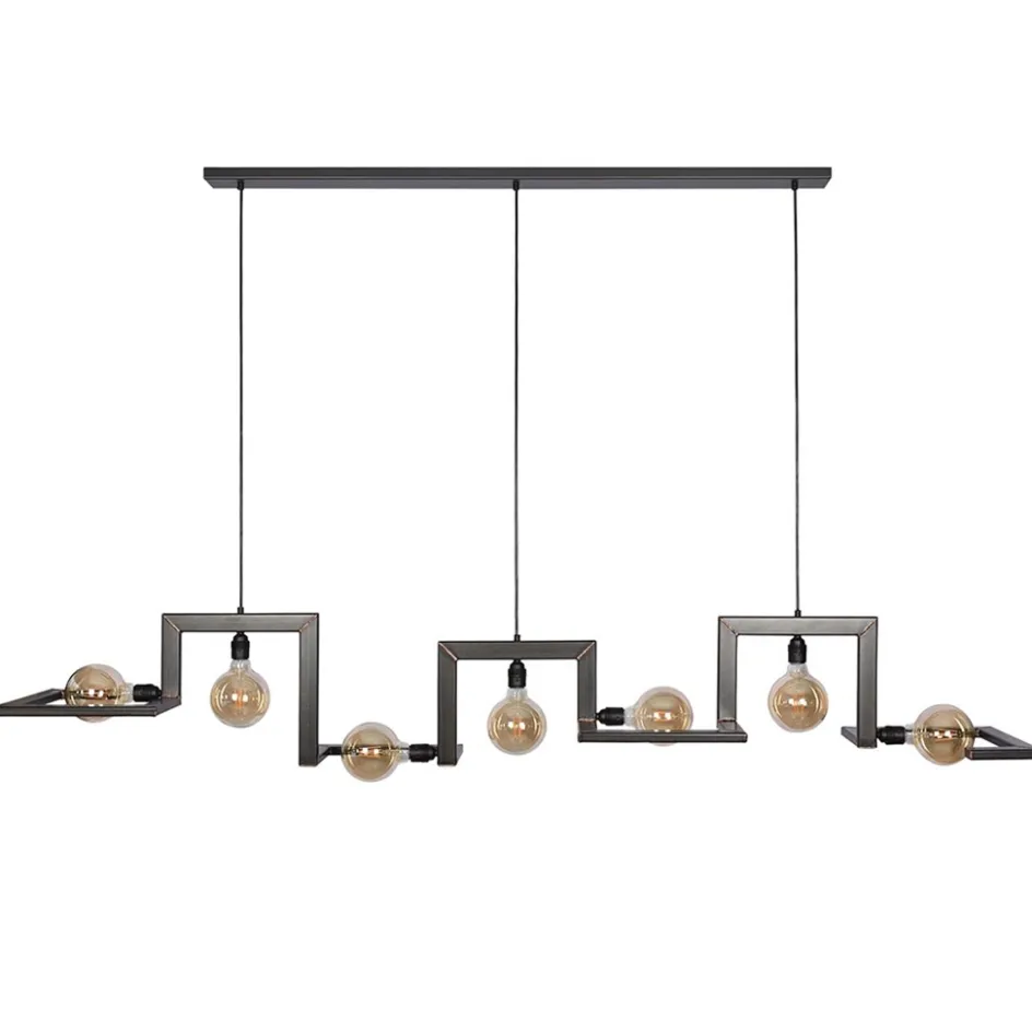 Hanglamp Tortona 7l 210 zwartstaal/koper>Straluma Outlet