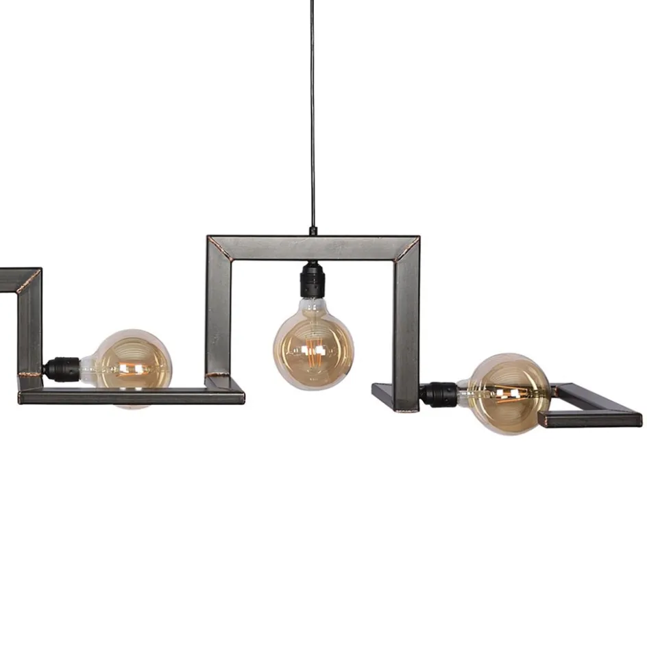Hanglamp Tortona 7l 210 zwartstaal/koper>Straluma Outlet
