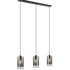 Hanglamp Ventotto 3l zwart/smoke glas>Straluma Discount