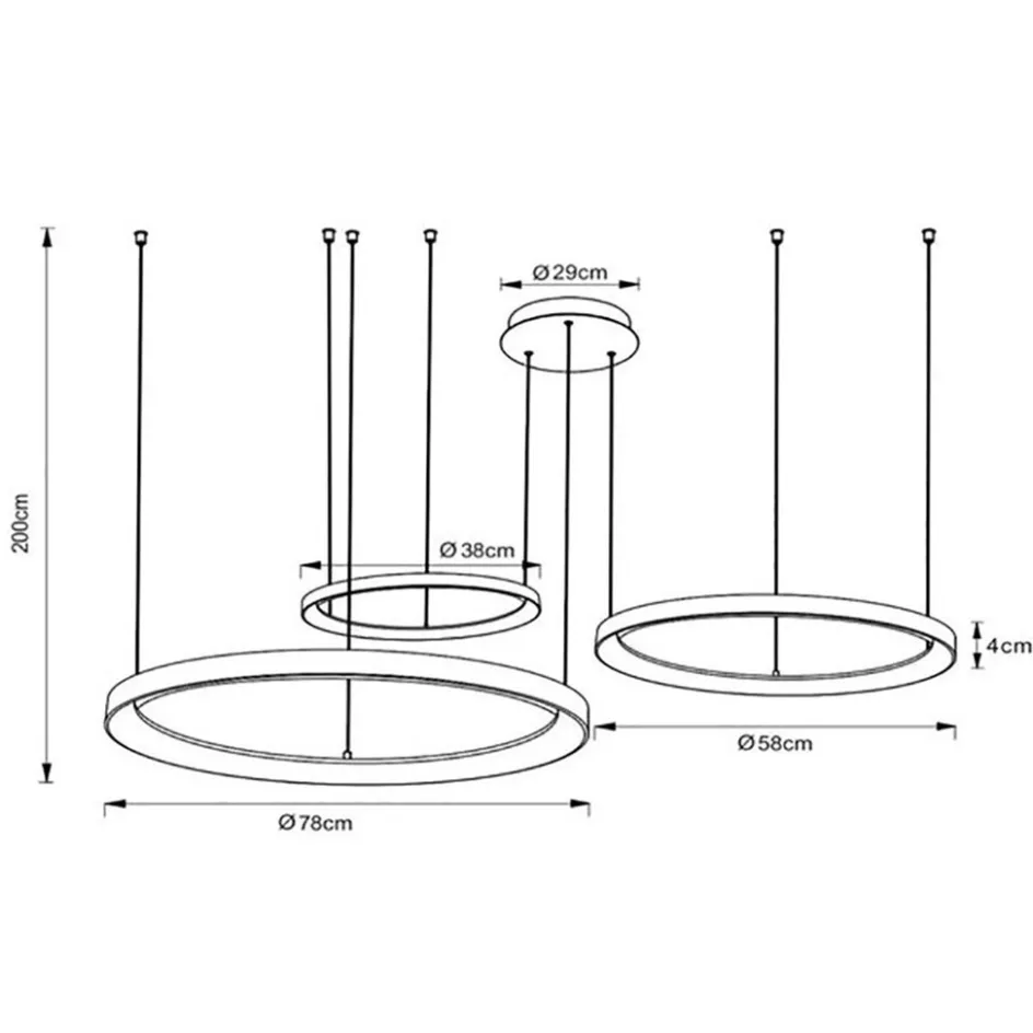 Hanglamp Vidal 3 ringen matgoud>Straluma Sale