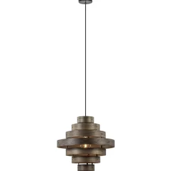 Hanglamp Walnut  zwart / walnoot hout>Straluma