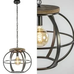Hanglamp zwart industrieel open frame>Straluma Online