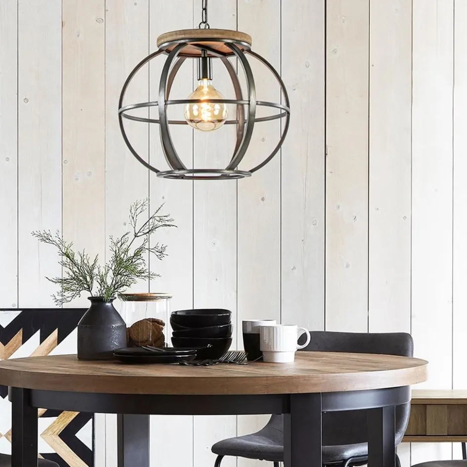 Hanglamp zwart industrieel open frame>Straluma Online