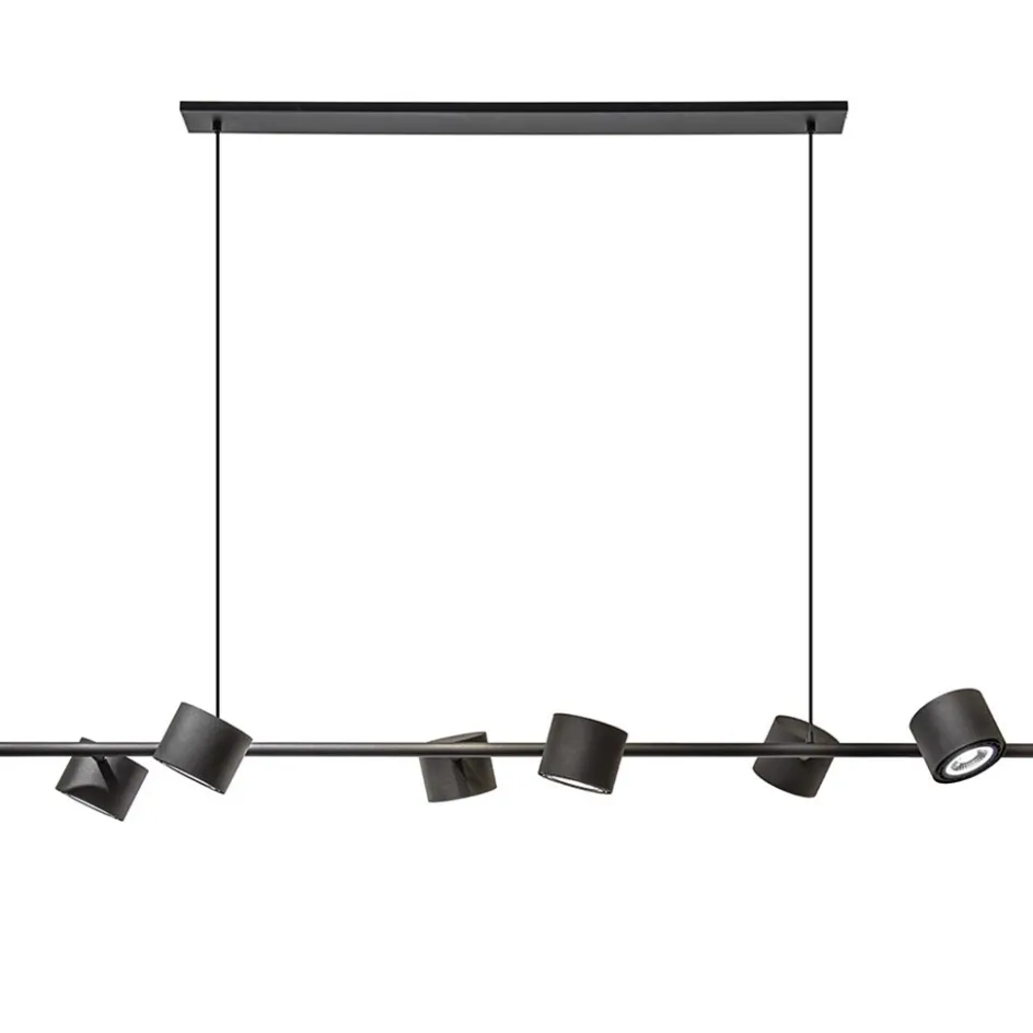 Hanglamp zwart 6L spot incl. gu10-111>Straluma