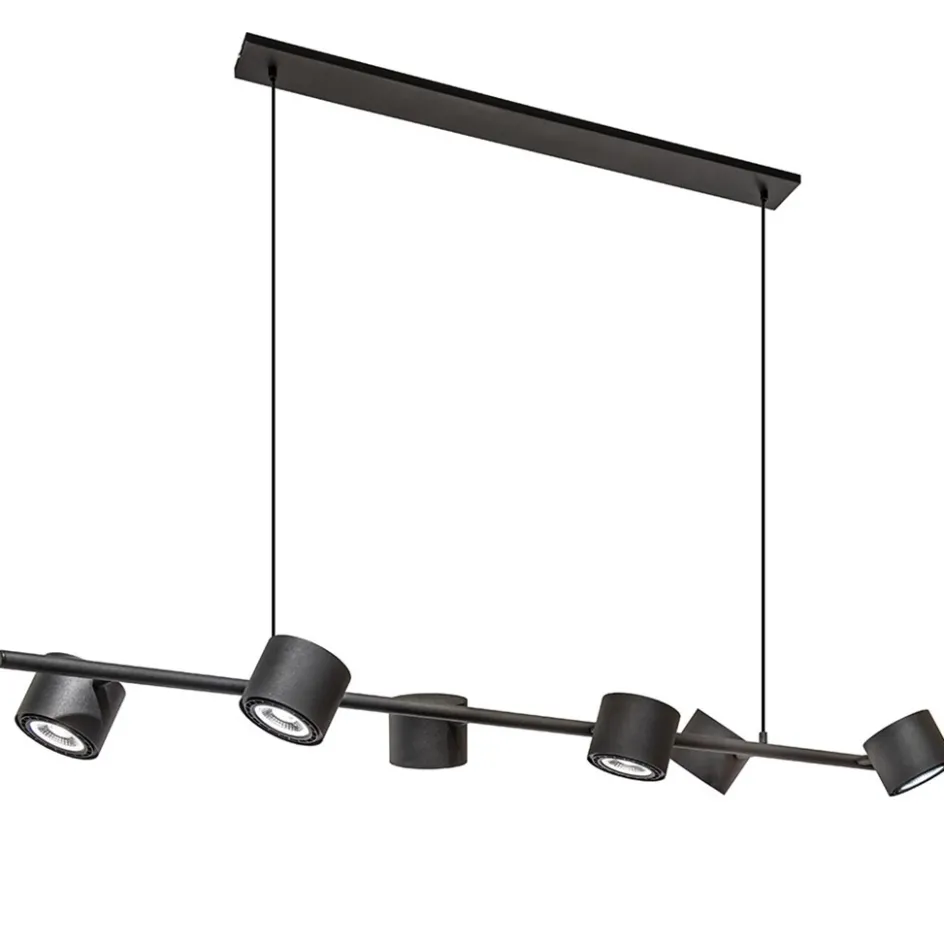 Hanglamp zwart 6L spot incl. gu10-111>Straluma