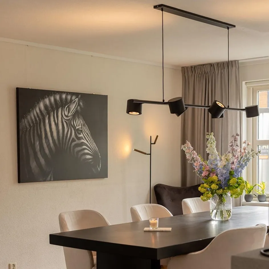 Hanglamp zwart 6L spot incl. gu10-111>Straluma