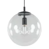 Hanglamp zwart met helder glazen bol 30 cm>Straluma Hot