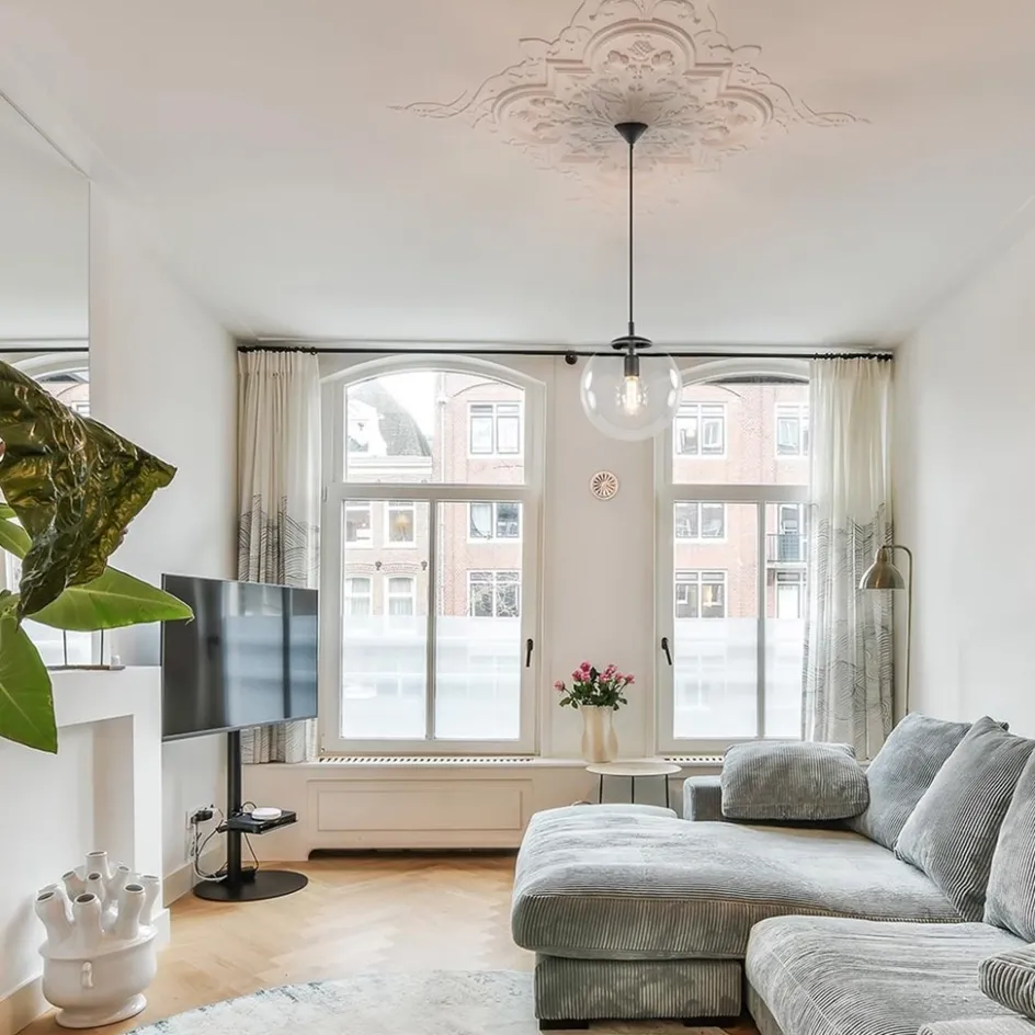 Hanglamp zwart met helder glazen bol 30 cm>Straluma Hot