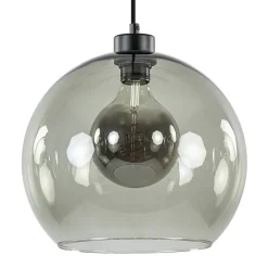 Hanglamp zwart met smoke glas 30cm>Straluma