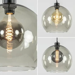 Hanglamp zwart met smoke glas 30cm></noscript>Straluma