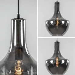 Hanglamp zwart met smoke glazen kap></noscript>Straluma Outlet