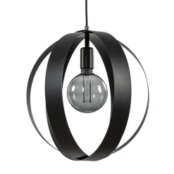 Hanglamp zwart metalen ringen 40 cm>Straluma Sale