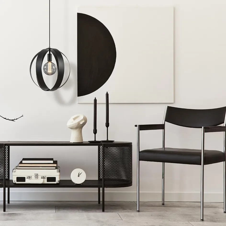 Hanglamp zwart metalen ringen 40 cm>Straluma Sale