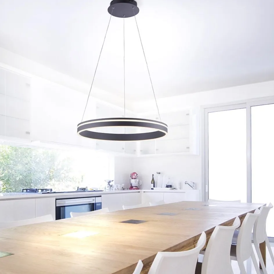 Hanglamp zwart ring 60cm + afst.bed.CCT>Straluma Sale