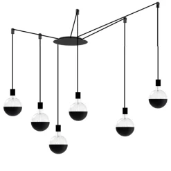 Hanglamp zwart Spin met 6 snoeren>Straluma New