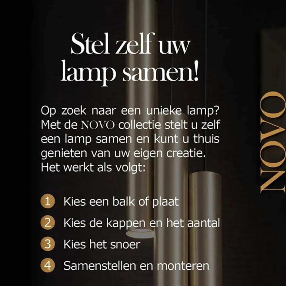 Hanglamp zwart Spin met 6 snoeren>Straluma New