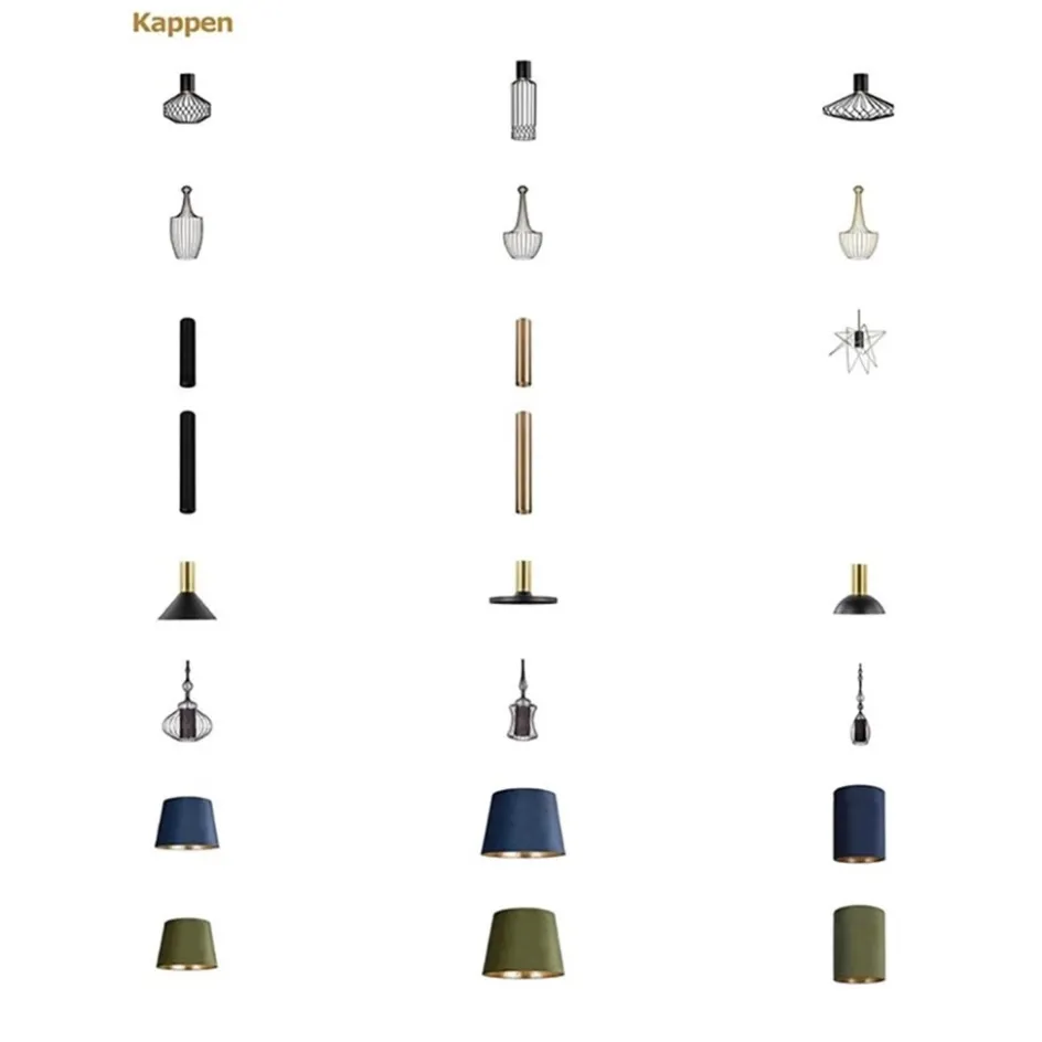 Hanglamp zwart Spin met 6 snoeren>Straluma New