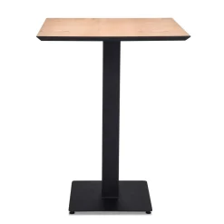 Horeca Bartafel vierkant 80x80 zwart met eiken>Straluma