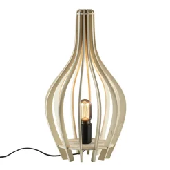 Houten tafellamp kegel naturel met zwart>Straluma New