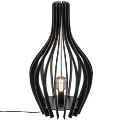 Houten tafel/vloerlamp mat zwart>Straluma Clearance