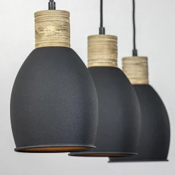 Industrieel landelijke hanglamp 3-lichts zwart met hout></noscript>Straluma Online
