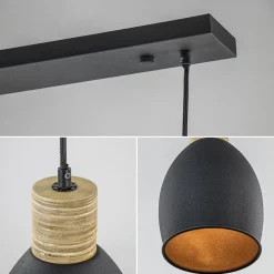 Industrieel landelijke hanglamp 3-lichts zwart met hout></noscript>Straluma Online