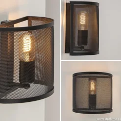 Industrieel landelijke wandlamp met gaas>Straluma
