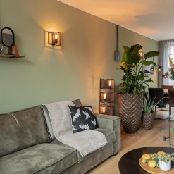 Industrieel landelijke wandlamp met gaas><noscript><img width=