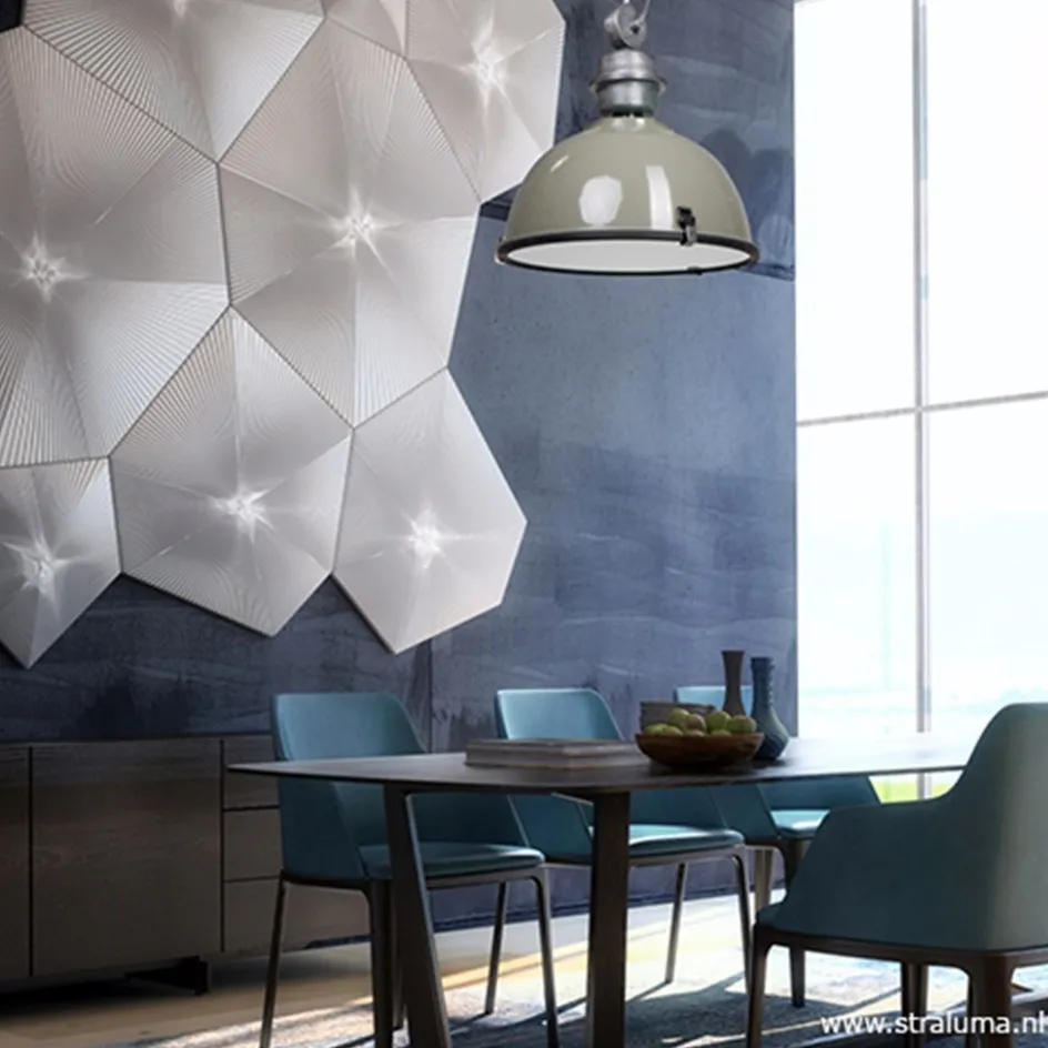 Industriele hanglamp olijf metaal Bikkel>Straluma Best