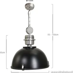 Industriele hanglamp zwart voor eettafel><noscript><img width=