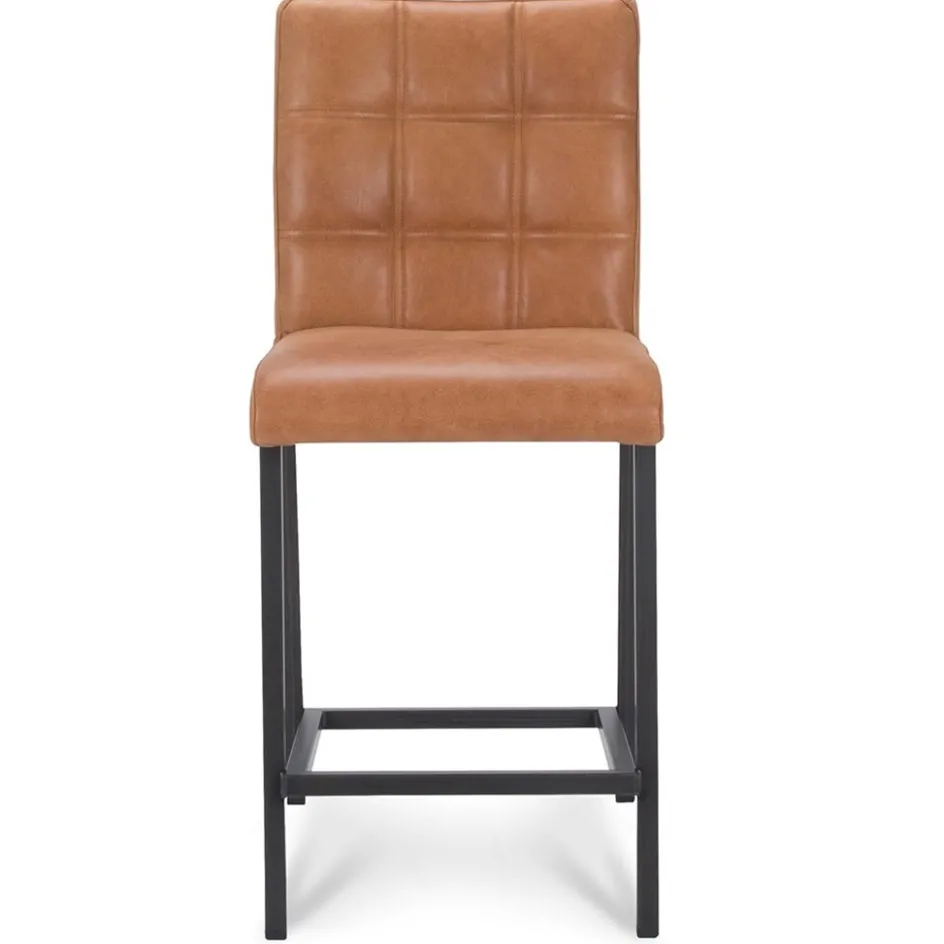 Industriële barkruk met cognac lederen zitting>Straluma Sale