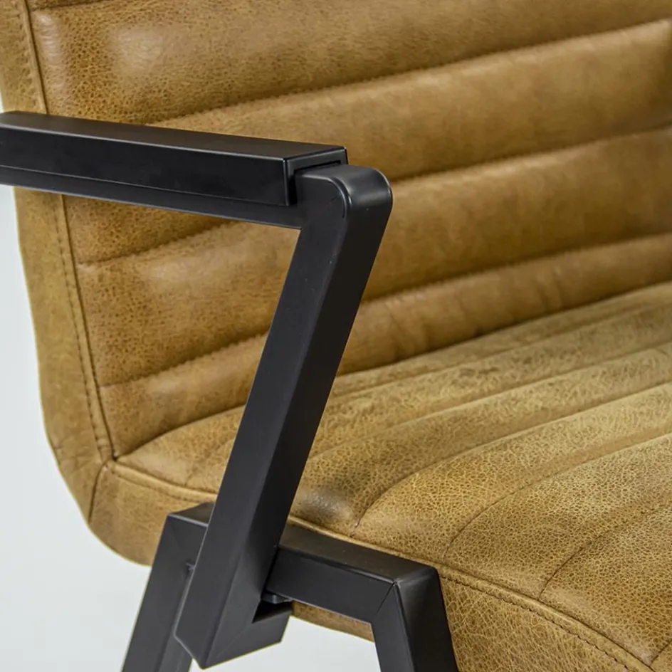 Industriële eetkamerstoel leer antigo cognac>Straluma Sale